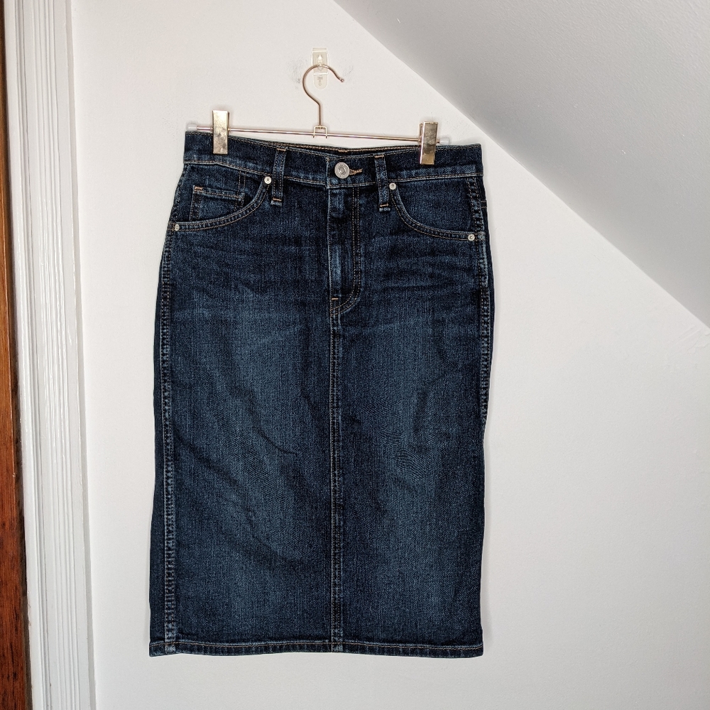 HUDSON JEANS Isla Pencil Denim Skirt in Indigo